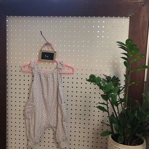 Grey overalls with white floral print